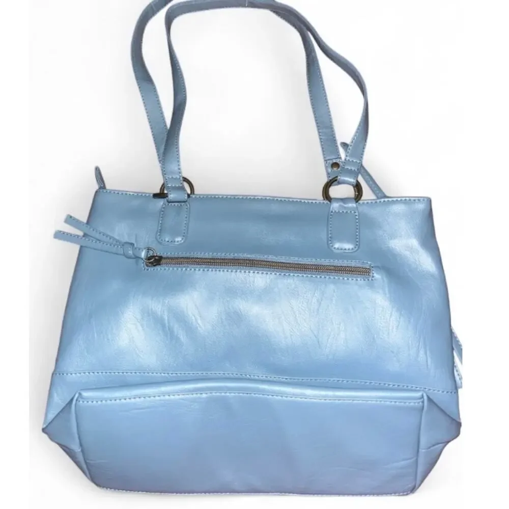 Slate Blue Stone Mountain Zip Shoulder Bag